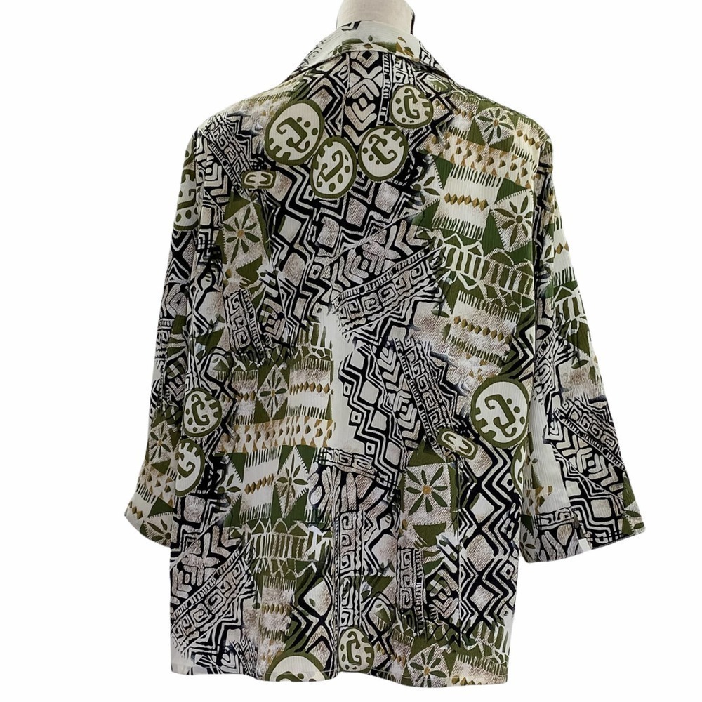 Alia Multicolored Boho Aztec Print Long Sleeve Bu… - image 5